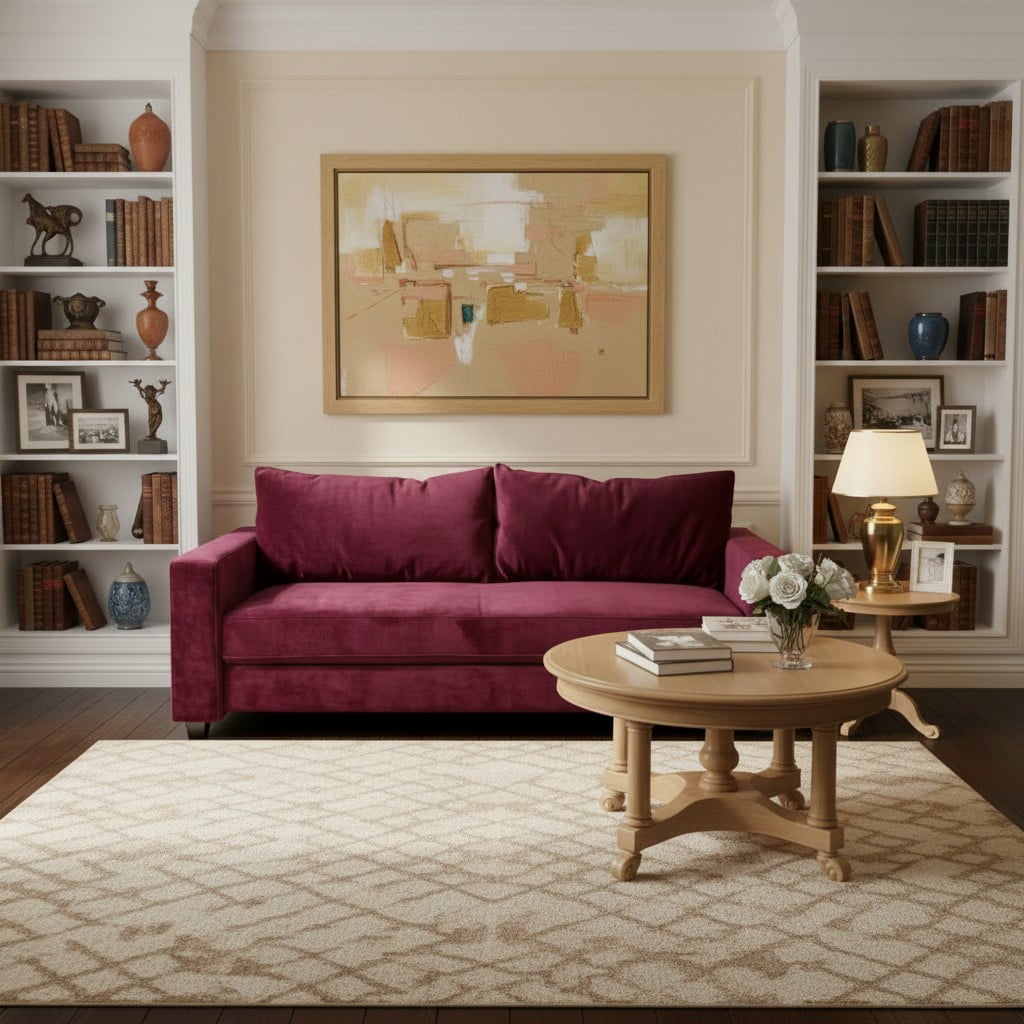 Diseños Valestrini - Sofa Cama Multifuncional Felpa Rojo Burdeo