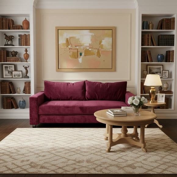 Sofa Cama Multifuncional Felpa Rojo Burdeo