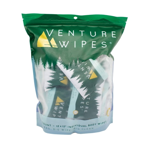 Body Wipes Venture Wipes, aceite de árbol de té, bolsa de 25 unidades