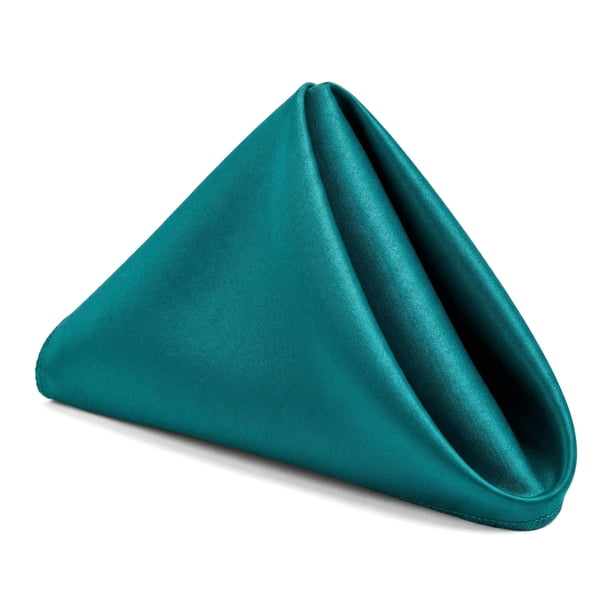 REGALWOVEN Paquete de 12 Servilletas de Tela, Algodón Lavable y Reutilizable - Ideal para Restaurante, Bodas, Eventos, Fiestas, Mesa de Comedor Verde Pavo Real 17x17 pulgadas