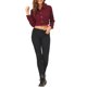 thumbnail image 2 of INSPIRE CHIC Chaqueta de Mezclilla Recortada Lavada de Primavera Verano con Botones Desgastados para Mujer de Regreso a Clases en Color Burdeos Talla S, 2 of 7