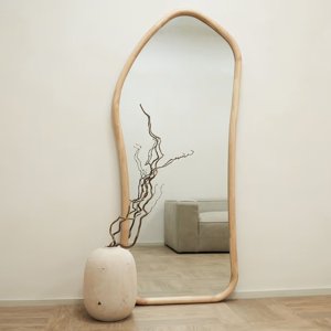 Santú Home & Deco - Espejo Irregular Cuerpo Entero Madera Color Abedul 180X80Cm