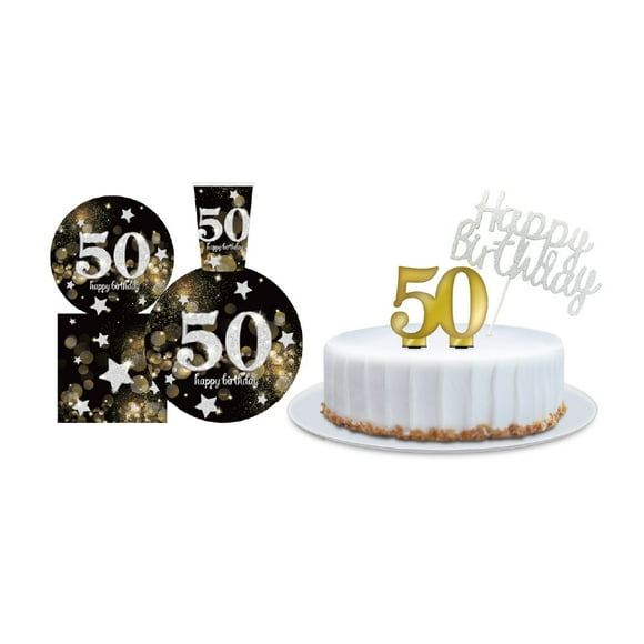 Set Decoración Fiesta Happy 50th Birthday 30 Personas 1 un