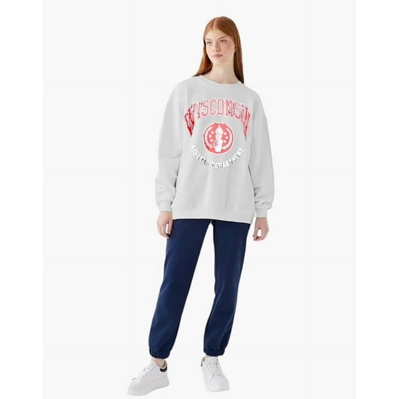 Poleron Oversize Manga Larga Mujer Gris Talla Unica