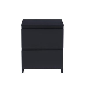 Pandalino - Velador Damián: Minimalista, 2 Cajones, Diseño Moderno Negro