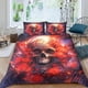 thumbnail image 1 of Juego de funda nórdica con calaveras, juego de ropa de cama gótico 3D con fundas de almohada, microfibra suave para adultos, adolescentes y niños, 3 piezas, cama doble, 1 of 3
