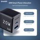 thumbnail image 4 of Cargador USB‑C Sharp de 20 W con Doble Puerto Plegable GaN Negro, 4 of 7