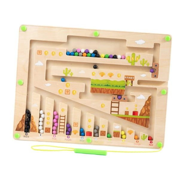 Laberinto Magnético De Madera De Colores Y Números Montessori Para