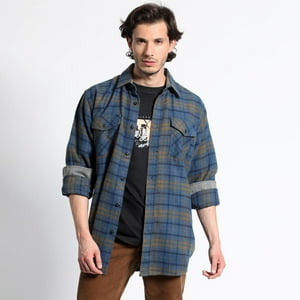 Truval - Camisa Manga Larga Leñadora Special Fit Azul Xxl