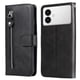 thumbnail image 1 of Funda tipo cartera para Samsung Galaxy S26 Edge con bolsillo con cremallera y ranuras para tarjetas – Función de soporte Negro, 1 of 5