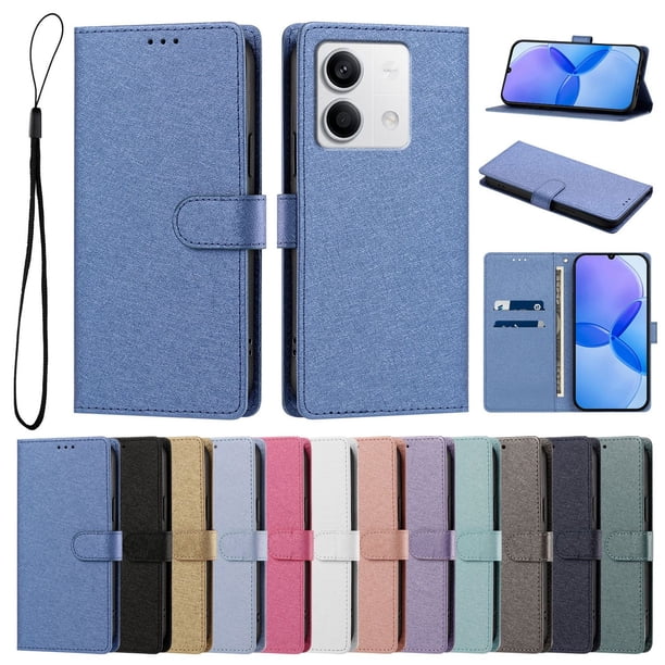 Cartera Funda para Xiaomi Redmi Note 13 5G Carga Inalámbrica, Azul