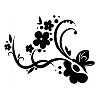 Rienda Libre Graphics - Decomural Flower Swirl Floral Butterflies Ws-19108