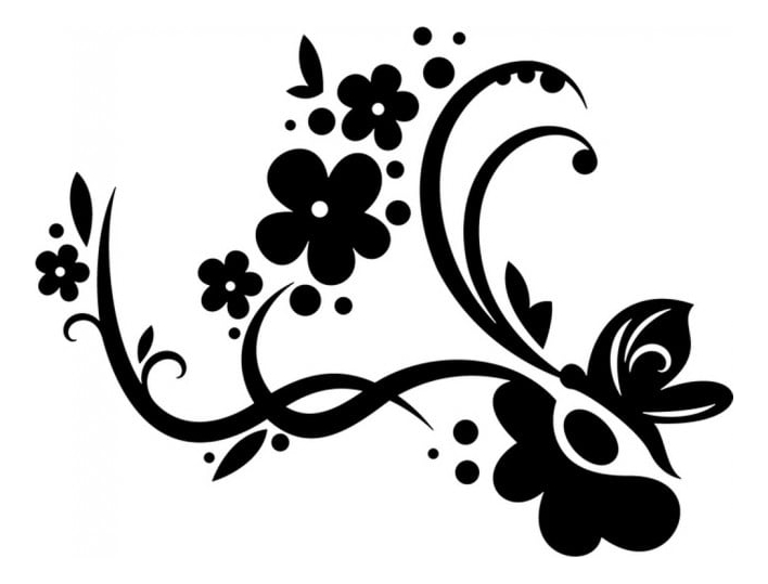 Rienda Libre Graphics - Decomural Flower Swirl Floral Butterflies Ws-19108