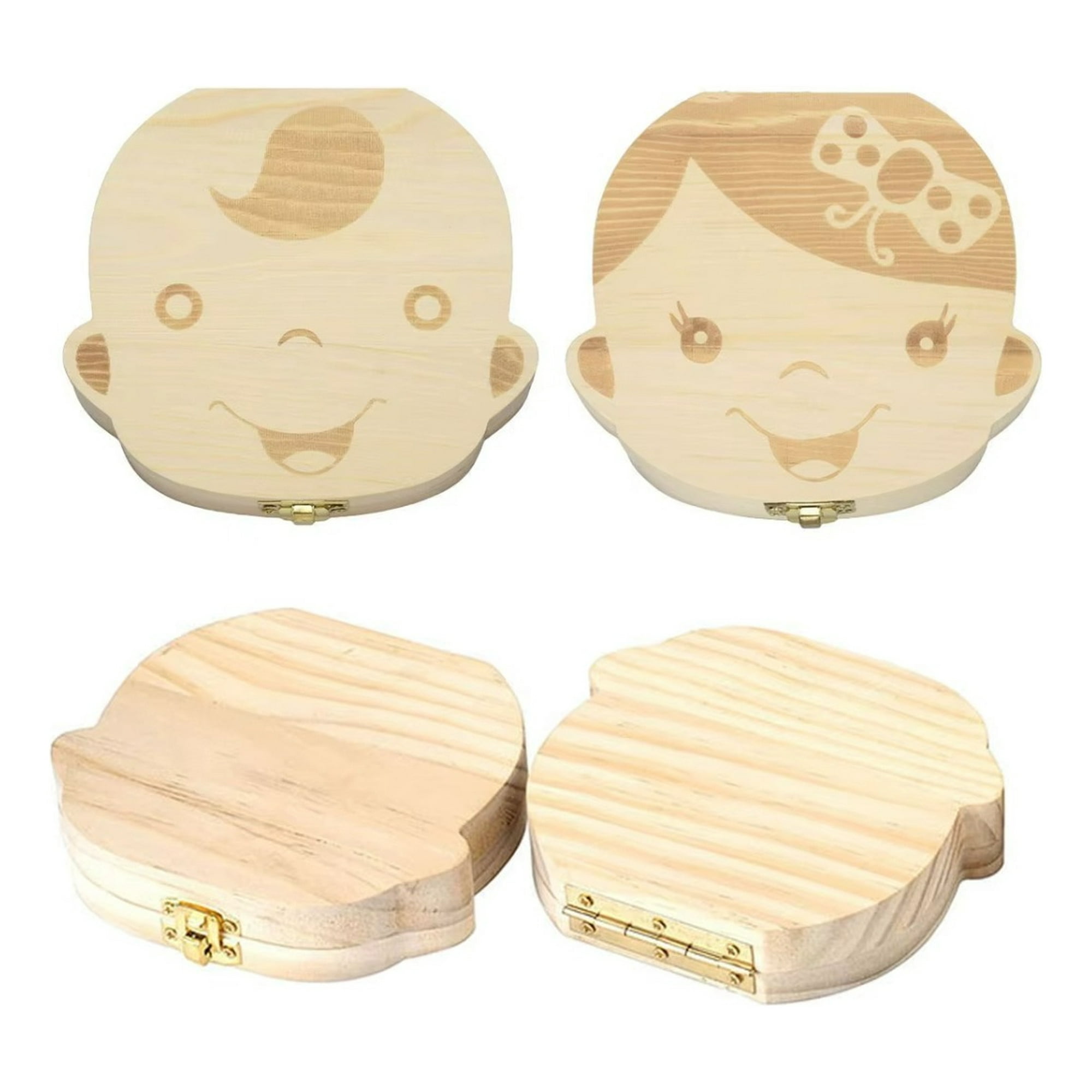 Genérico - Set 3 Caja Madera Guardar Diente Leche Recuerdo Niños Lau