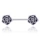 thumbnail image 1 of 1 piercing de acero quirúrgico con forma de flor de rosa para el cuerpo, protector de pezón, 1 of 7