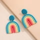 thumbnail image 1 of Boho Colorful Ceramic Polymer Clay Loop Earrings - Sweet & Lovely Candy Rainbow Pendant Drop Earrings - Perfect Gift for Women & Girls!, 1 of 5