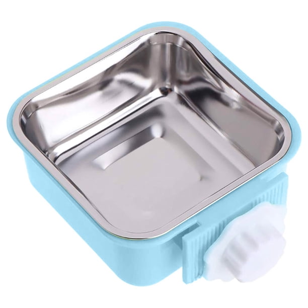Cuenco para perros de acero inoxidable extraíble y colgante para comida y agua, cuencos para jaulas de mascotas