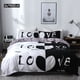 thumbnail image 1 of x1862 Bed SheetsLove Heart Bedding Set Simple Plaid Duvet Cover x Pillowcase Nordic Couple Bed Cover Bedclothes 3-Piece Bedding Set (1 Duvet Cover + 2 Pillow Shams) nj1862, 1 of 5
