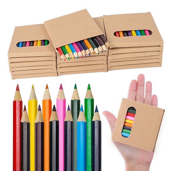 Lápices de colores Aksipo 600 unidades, 12 colores, 8,8 cm