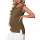 thumbnail image 4 of INSPIRE CHIC Top de Primavera para Mujeres Embarazadas, Camiseta de Manga Corta, Tops Básicos de Punto Acanalado, Ajuste Ceñido, Camisas Casuales 2026 S Café, 4 of 5