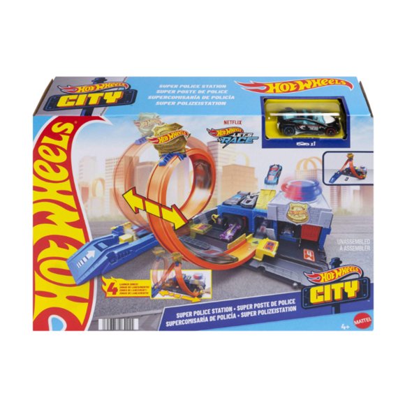 Pista de Carrera Hot Wheels Súper Estación de Policía