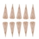 thumbnail image 2 of Cono de madera sin pintar de 10 piezas con soporte para exhibición de joyas, soporte de exhibición 3 x 8 cm, 2 of 5