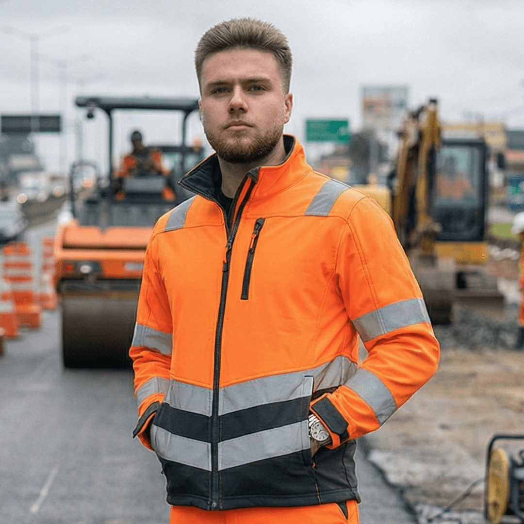 T-world - Softshell Alta Visibilidad Hombre Clase 2 Reflectante - Naranjo/gris Oscuro Talla 2xl