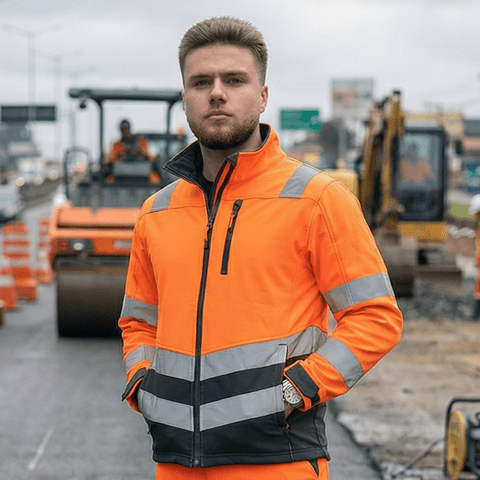 T-World - Softshell Alta Visibilidad Hombre Clase 2 Reflectante - Naranjo/Gris Oscuro Talla 2Xl