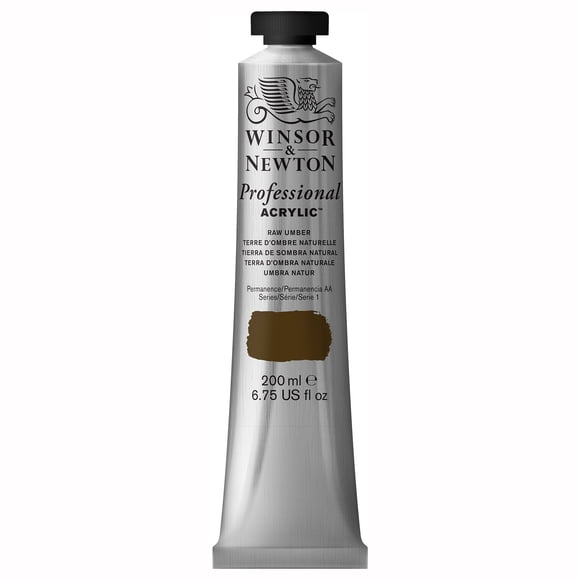Pintura acrílica Winsor & Newton Professional 200 ml color ámbar crudo