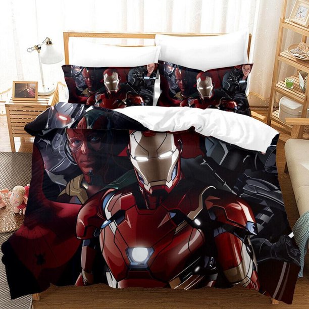 The Avengers Soft A Quilt Duvet Cover Set Double Soft Bedroom Decor Kids3-Piece Bedding Set