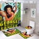 thumbnail image 1 of George de la selva-theme 4-Piece Shower Curtain Set with Rugs, Waterproof Bathroom Decor Set Includes Bath Mat, U-Shaped Rug, Toilet Lid Cover and Curtain with Hooks, 1 of 6