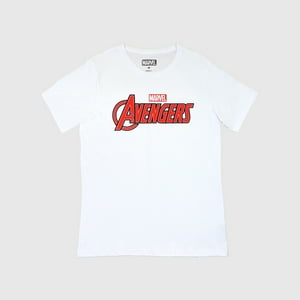 Polera Hombre Avengers Logo Blanco Marvel