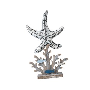Magideal - Estatuilla De Coral De Madera Decoraciones Decoración De Escritorio Estatua Estatua De Coral Artificial Estatuilla Desmontable Rústico Náutico Playa D Estrella