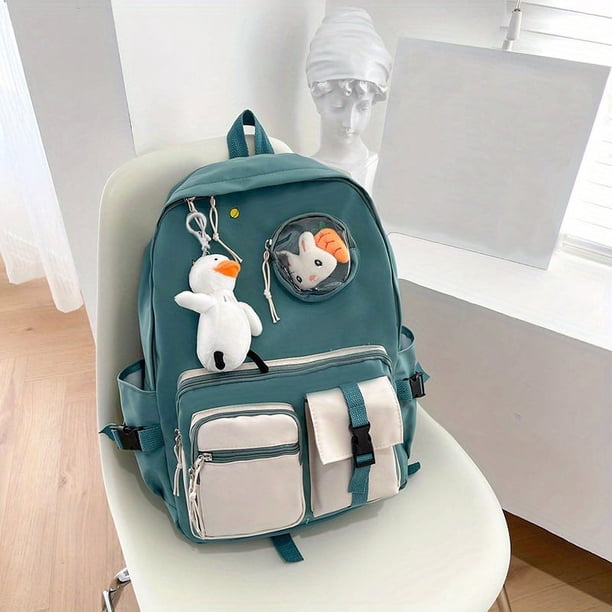 Kawaii Preppy Nylon Backpack - Large Capacity, Durable & Lightweight - Perfect for School, Travel & Commuting!