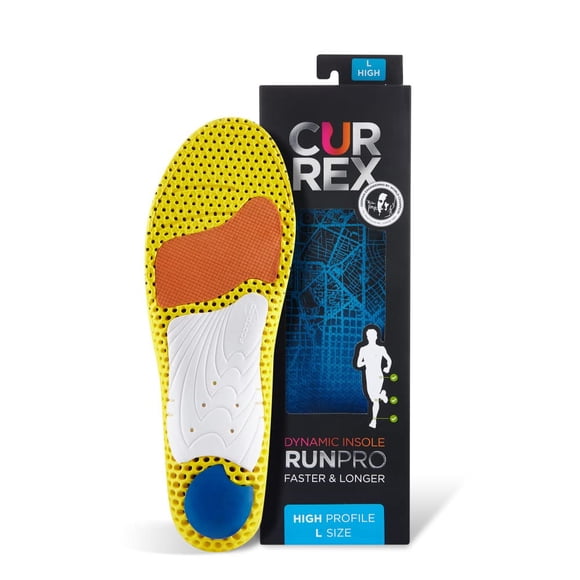 Plantillas CURREX RunPro para zapatillas de correr, arco alto, tamaño 2X