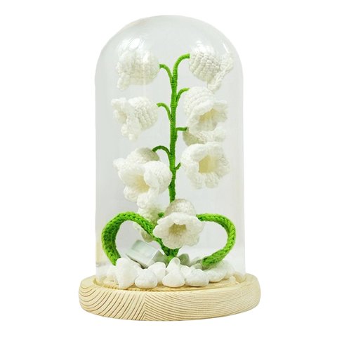 Magideal - A Mano Con Led Tejido Creativo Lámpara De Decoración Para El Hogar Lámpara De Mesa De Punto Lindo Para Boda Novia Blanco