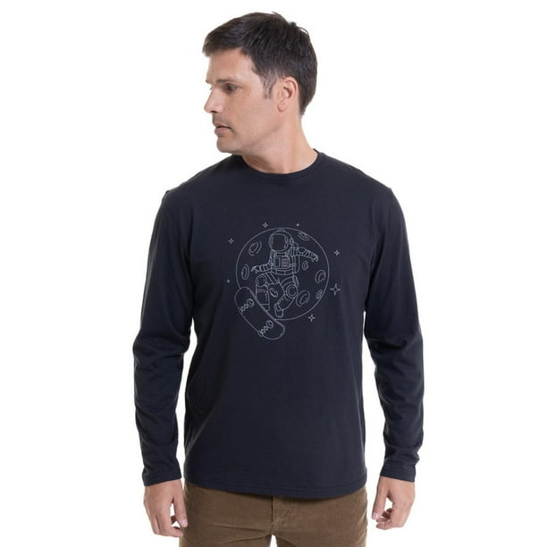 Polera Jersey Estampada Negro negro M