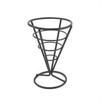 Sunnex - Cono Alambre Negro Con Base Para Papas Fritas Dia 10 X 15 Cm