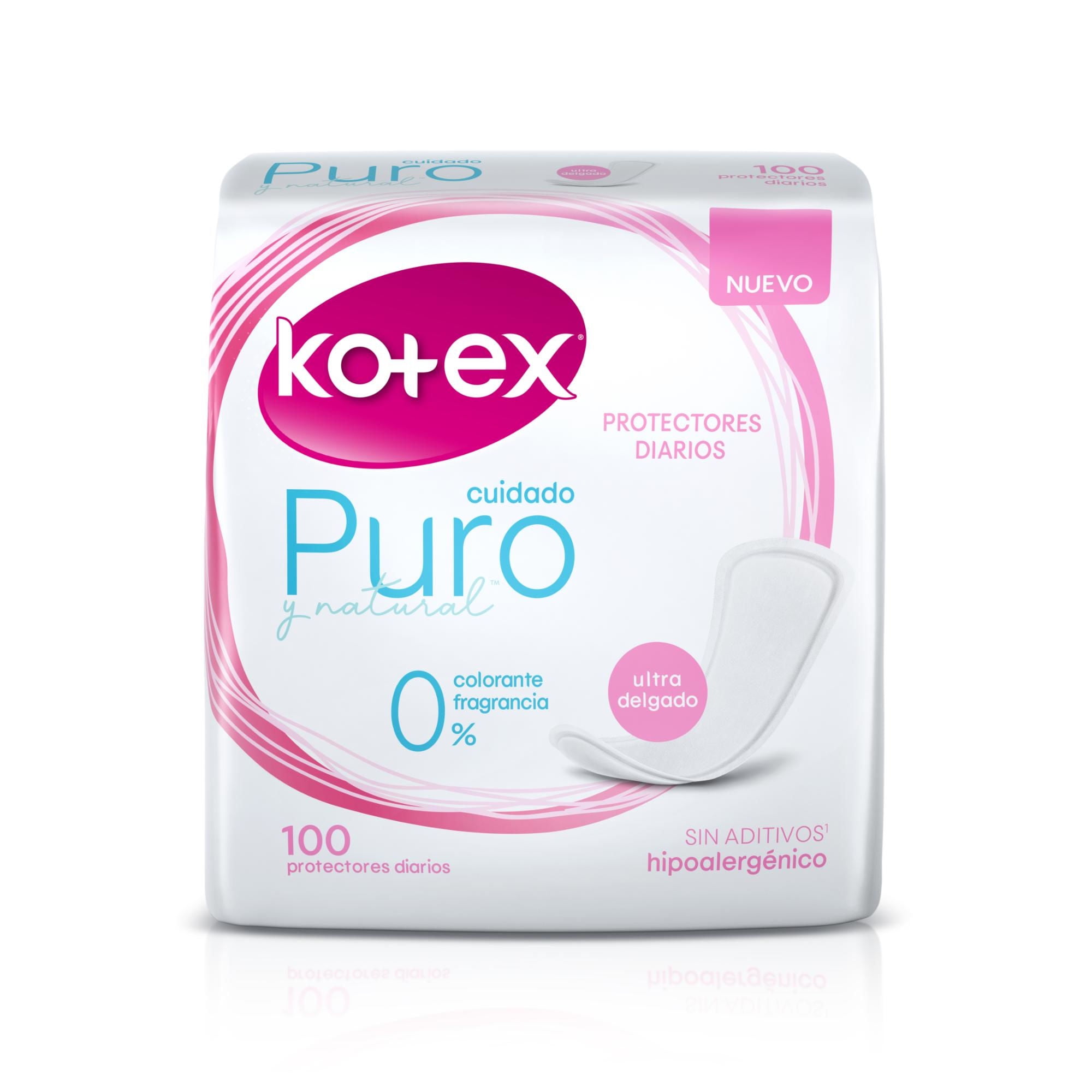 Protector Diario Puro Y Natural 100 Un Kotex