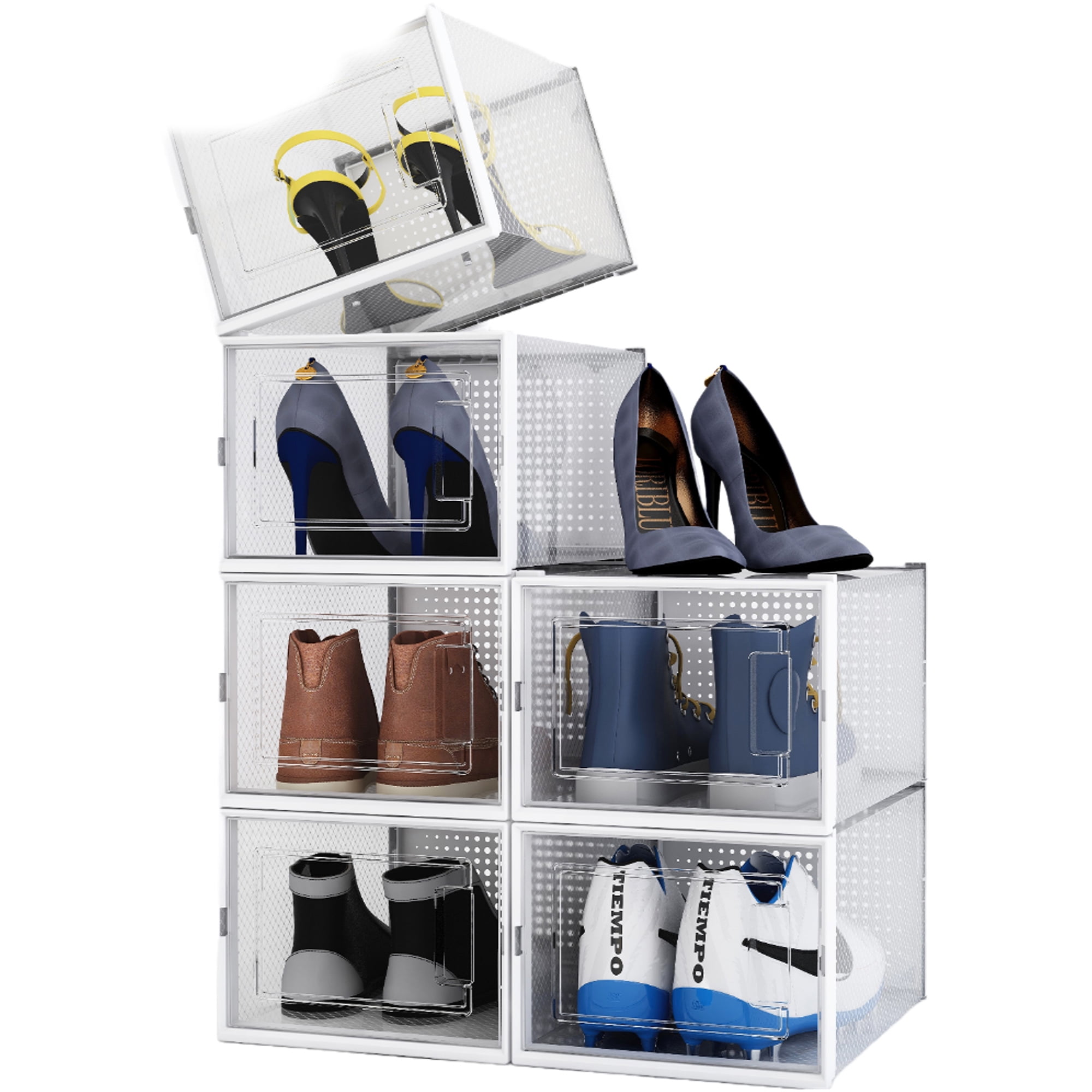 Carry All - Pack 6 Cajas Organizadoras Zapatos Ropa Varios Apilables (m)