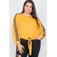 thumbnail image 1 of Top Semitransparente con Nudo Frontal y Mangas con Bloques de Color, Talla Grande 3XL, 1 of 12