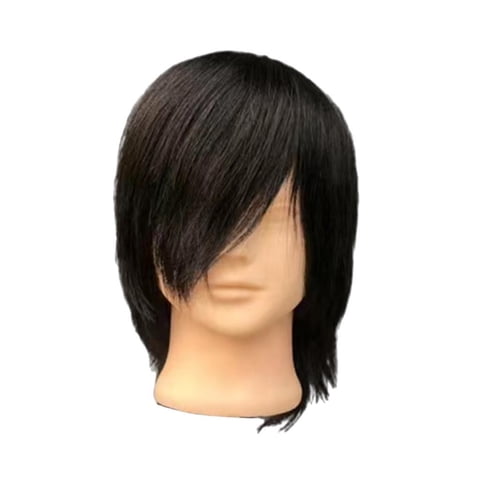 Ioensy - Cabeza De Maniquí De Hombre Con Cabello Real Completo 3D Para Teñir La Práctica De Rizado Permanente