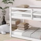 thumbnail image 3 of Solid Wooden, Solid Rubber Wooden Twin over Twin Floor Bunk Bed with Ladder, with Bed Platform of Strengthened Slats,White, 3 of 3