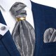 thumbnail image 1 of Corbata Gruesa Ascot, Anillo Dorado, Paño Y Colleras Hombres gris Talla Única, 1 of 6