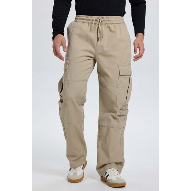 Jeans Hombre Cargo Con Broche Beige