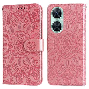 Funda Tipo Cartera Foxdock Para Huawei Nova 11I , Diseño Girasol En Relieve, Cuero Pu, Cierre Magnético, Soporte Y Tarjetero