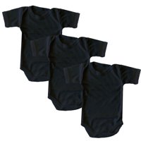 Genérico - Pack 3 Body Liso Negro 0-3 Meses Manga Corta Para Bebé
