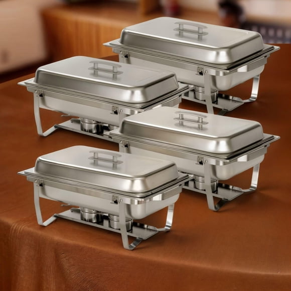 Juego completo de acero inoxidable Chaping Dish Alpha Living de 8 litros (paquete de 4)
