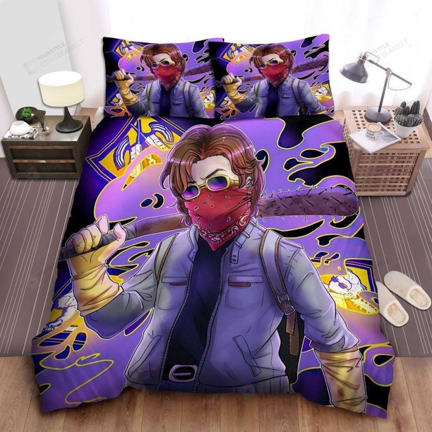 Stranger Things Steve Harrington Cartoon Illustration Quilt Duvet Cover Set3-Piece Bedding Set (1 Duvet Cover + 2 Pillow Shams)