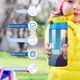 thumbnail image 5 of Healing Powers of Dude Botella de Agua con Tapa Pop Top de Un Toque, Acero Inoxidable, a Prueba de Fugas, para Deportes, Botella Infantil azul 12 oz, 5 of 6